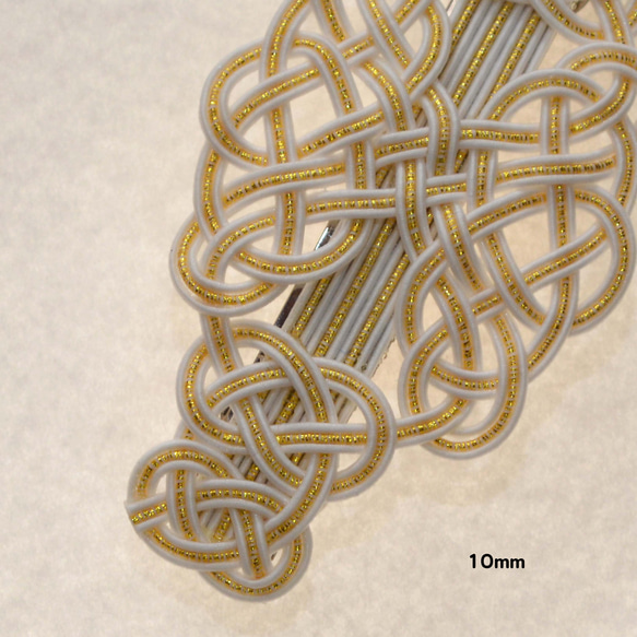 水引バレッタ　透かし結び ホワイト　6mm,10mm 11枚目の画像
