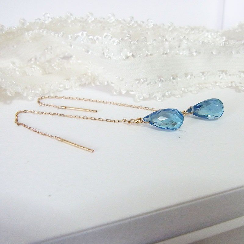 K10 しずく ブルートパーズ アメリカン ピアス