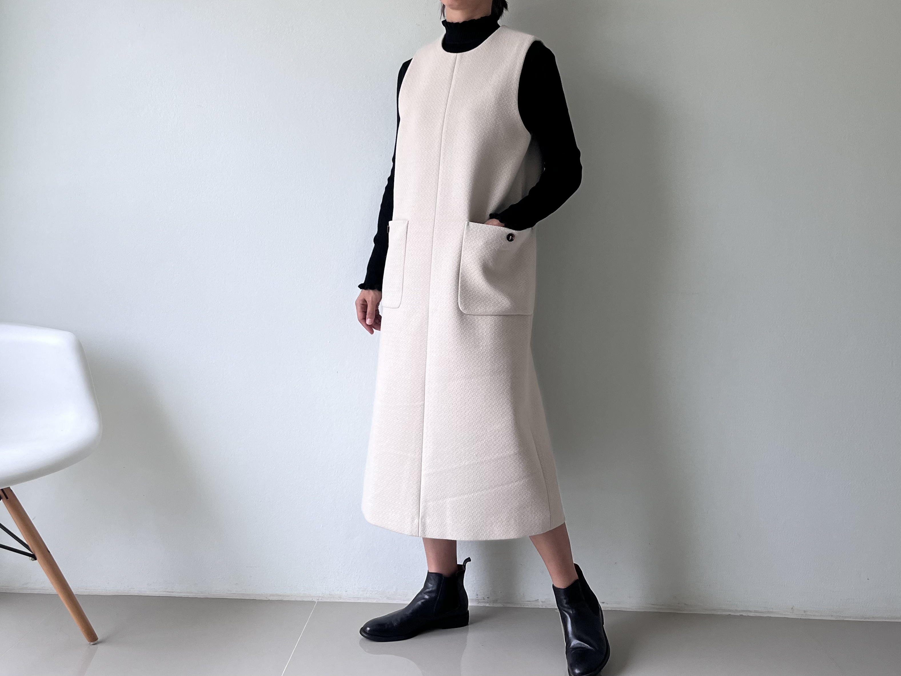 ノースリーブジャンパースカートワンピース  ツイード   ノースリーブ