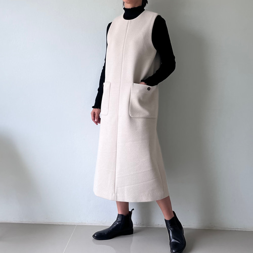 ジャンパースカート ひざ丈ワンピースノースリーブ ツイード ノースリーブジャンパースカートワンピース ツイード