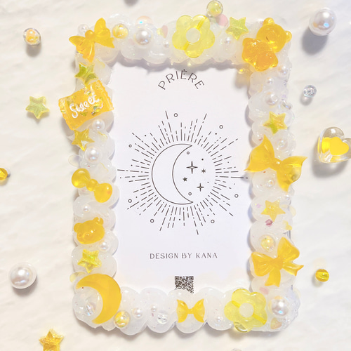 硬質ケースデコ B7 黄色 イエロー トレカケース 推し活 公式写真入り