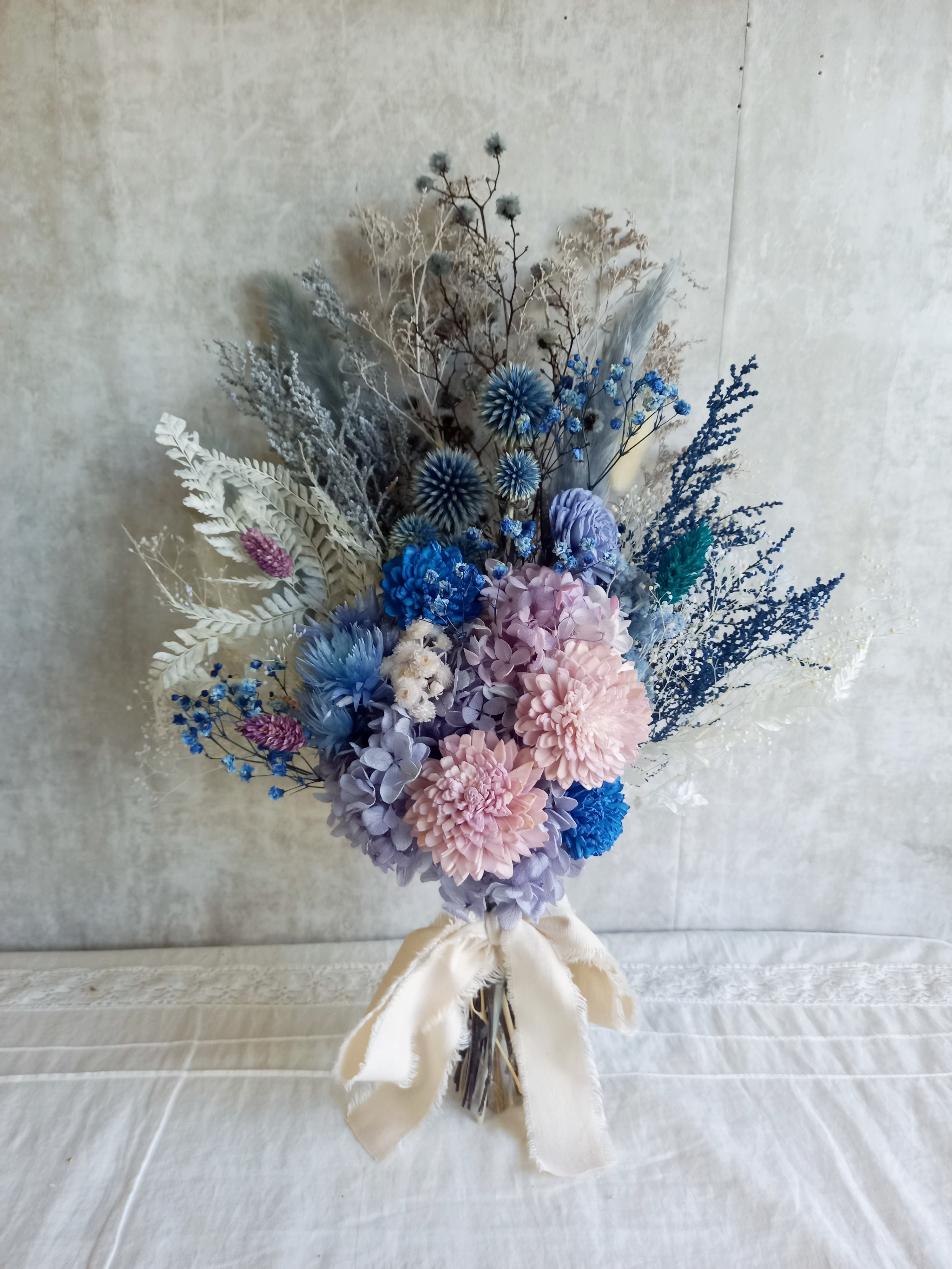 ドライフラワーブーケ ホワイトブルー ラベンダー 【公式通販】