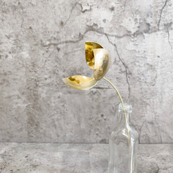 『Brass flower』真鍮花※花瓶付き 3枚目の画像