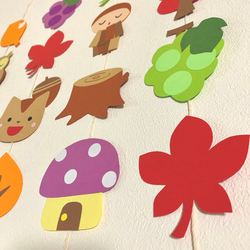 秋のガーランド-秋の森- その他雑貨 ちぃ坊のお絵描き帳 通販｜Creema  