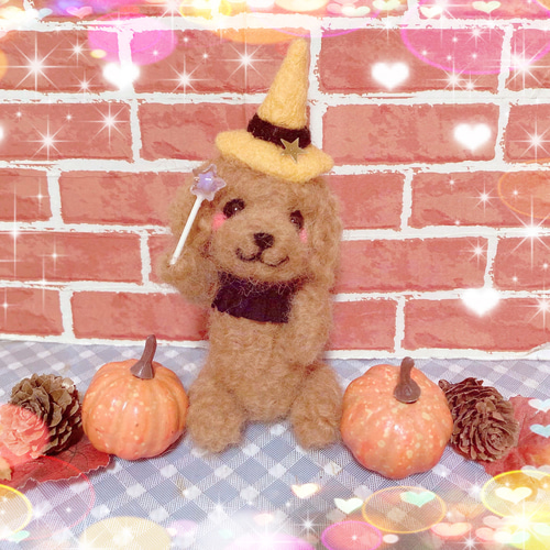 見本品 ハロウィーン 羊毛フェルトトイプードル トイプードル 見本品 ハロウィーン 羊毛フェルトトイプードル トイプードル