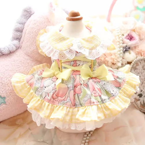 犬服 ドレス スカート お姫様 洋服 春夏 ワンピース 春 夏 超