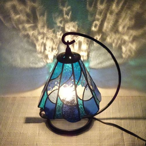 ステンドグラス ランプ ♡ ブルー スタンドライト・テーブルランプ