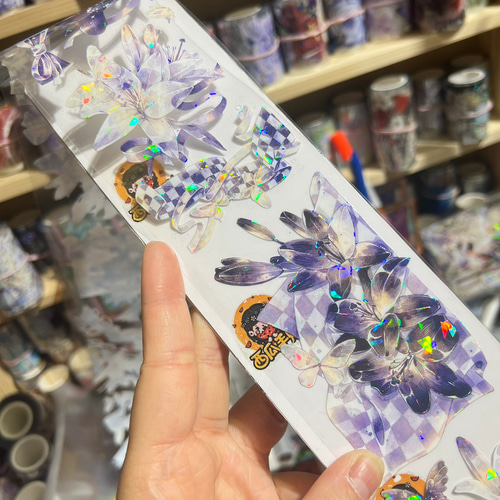 巻売 495☆ 海外 マスキングテープ マステ PET 装飾 花 虹光