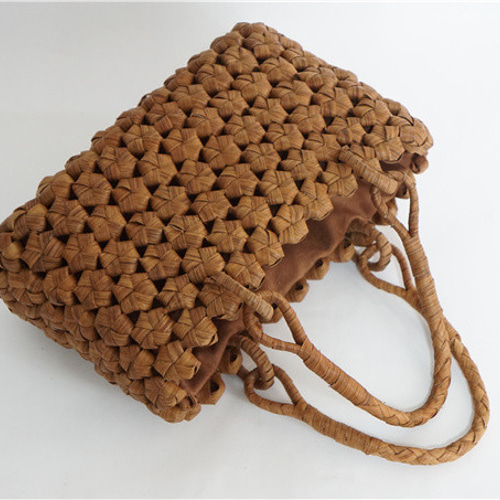 六角花結び編み 山葡萄 かごバッグ 着物 籠 バッグ 蔓 バック かご