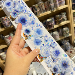 海外PET虹光テープ 切り売り 緑の花 StudioVI 海外マステ