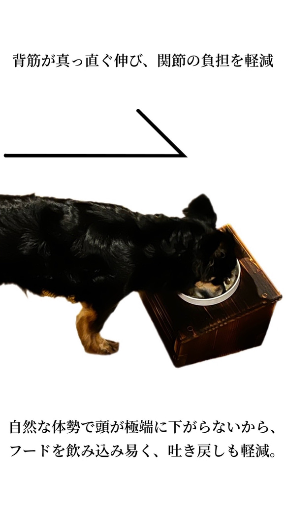 ペット用 傾斜のある食器台[サイズ変更可］高級 犬 猫 食器台 フードボウル スタンド 3枚目の画像