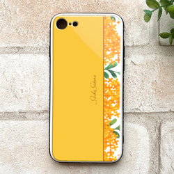 キンモクセイのスマホケース （強化ガラス/黄金色） iphone15 iphone14 金木犀 花 スマホケース 1枚目の画像