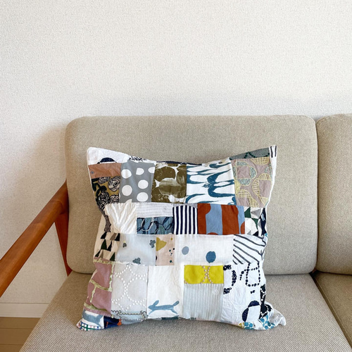 新品 ミナペルホネン minaperhonen クッションカバー パッチワーク