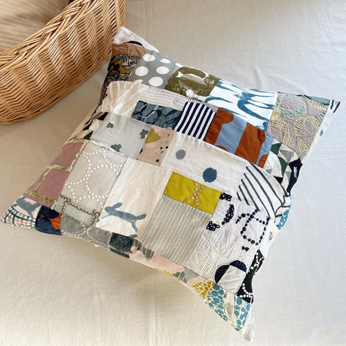 mina perhonen パッチワーククッションカバー（ファスナーなしタイプ