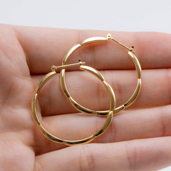 Ripple Earrings L Gold 4枚目の画像