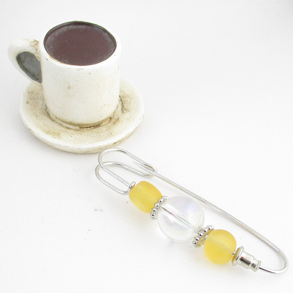 夕陽をまとうアクアオーラは、ベネチアンでカリビアンな大海原に出立する♪<カブトピンブローチ>SB937 4枚目の画像