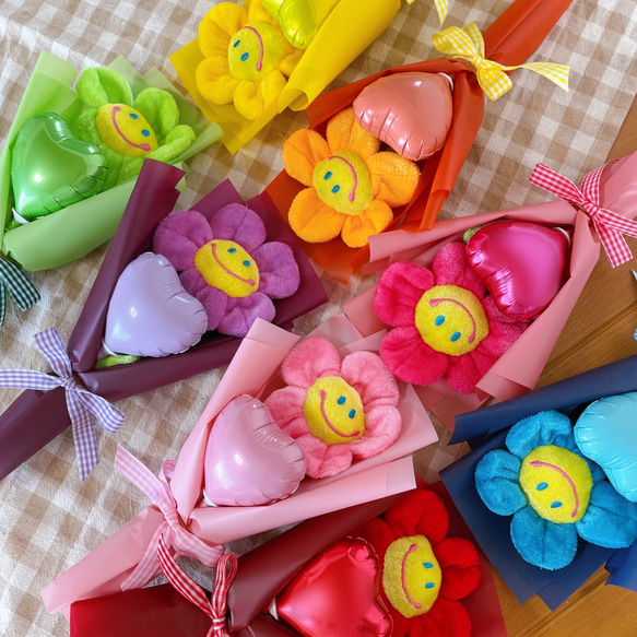 bunnymuuのぬいぐるみ花束〜一輪ブーケS×バルーン〜 ぬいぐるみ