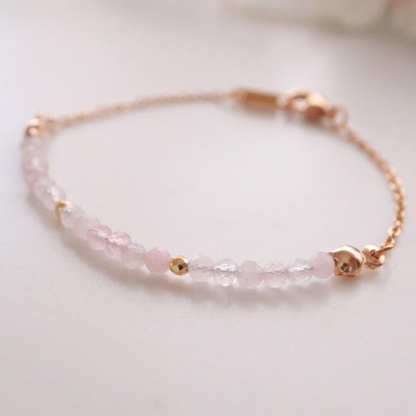 金属アレルギー対応 極細 極小 天然石ブレスレット ローズクオーツ 10月の誕生石 ブレスレット Repisol 通販 16373710 ...
