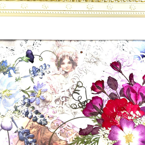 押し花アート額 【タテ39cm×32cm】 絵画