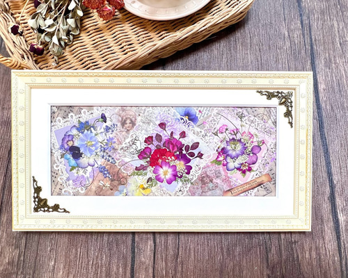 最終値下げ】押し花アート♡癒やしの風景♡絵画 インテリア 額 額装