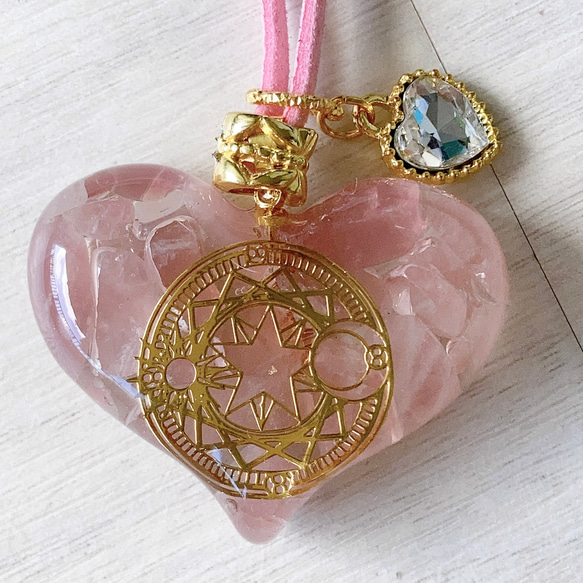 癒しのオルゴナイト❤️ピンクトルマリン＋ラリマーのハート型♡