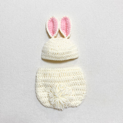 オレンジ♪鏡餅ボンネット ロンパースセット ニューボーンフォト撮影