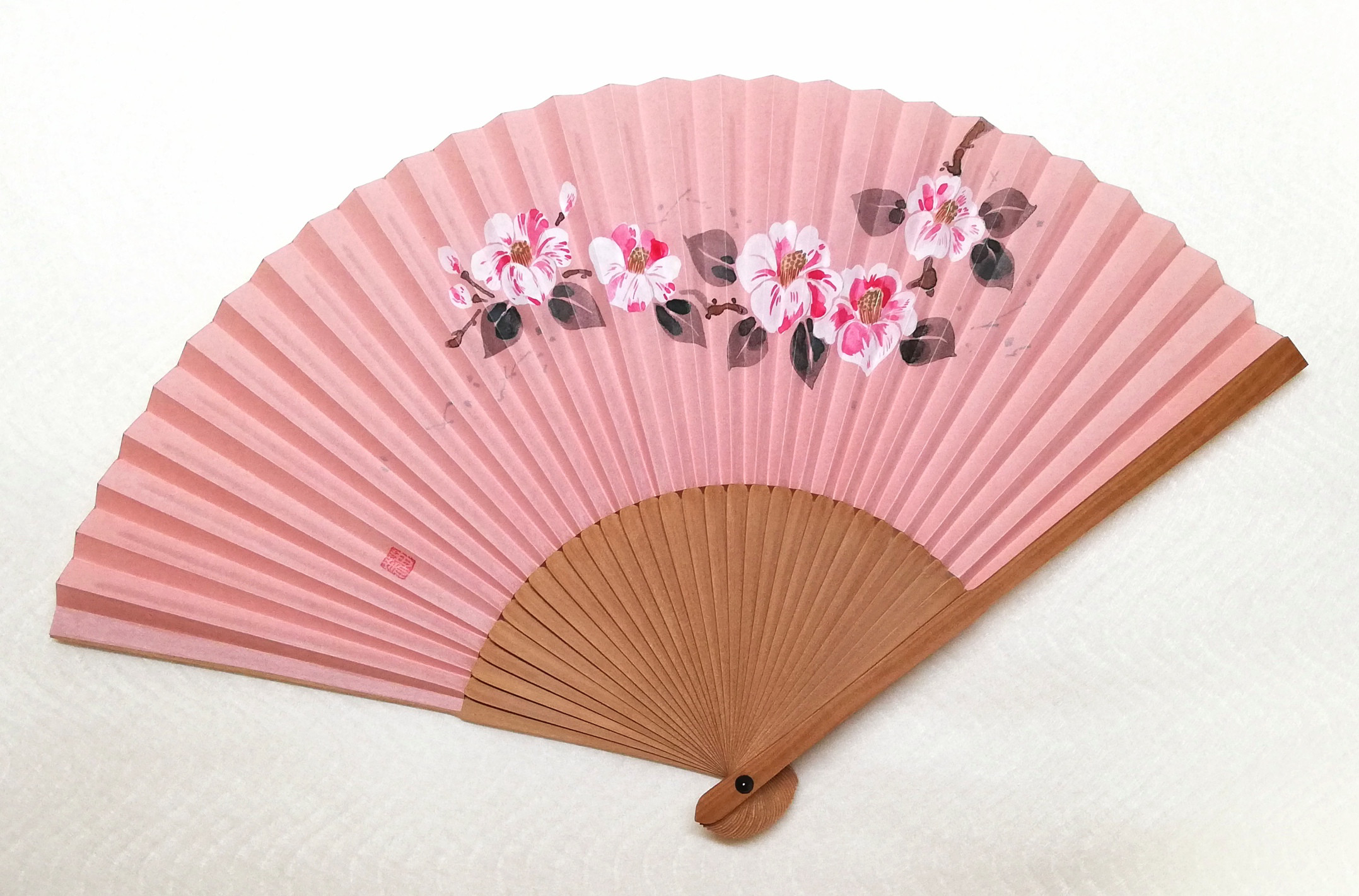 白檀 やすし 扇子袋 金襴 白椿 