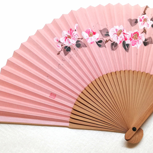 白檀扇子 趣-omomuki- <斑入り椿> 京扇子 その他ファッション