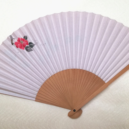 白檀扇子 趣-omomuki- <斑入り椿> 京扇子 その他ファッション