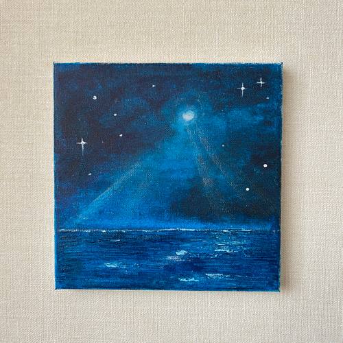 満月からの天使の梯子 テクスチャーアート 絵画 yuko_flor_art