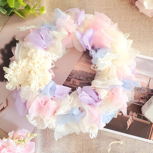 ふんわり優しいリース 布リース ソラフラワー リース sweetfish 通販  