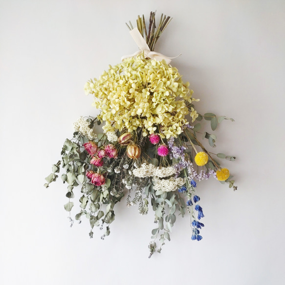 ドライフラワー スワッグ ブーケ ドライフラワーMixスワッグ❀ブーケ ギフト スワッグ cocoshop 通販