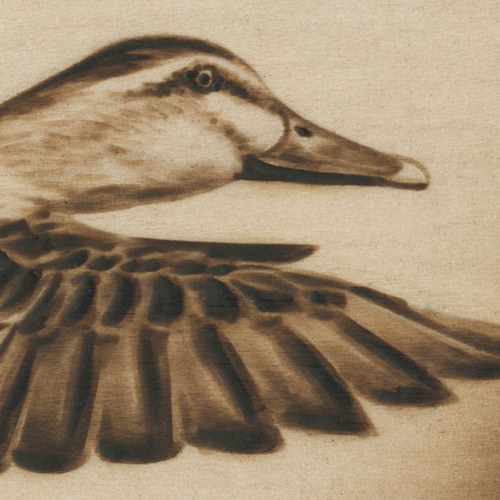 湖畔 木材の焦げ色の濃淡で表現した絵画作品 絵画 焼絵堂 通販