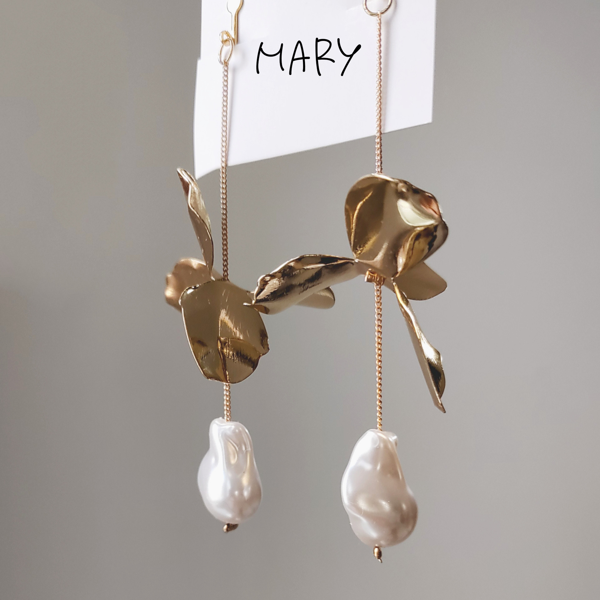 lily flower リリーフラワー/ ブライダル アクセサリー  結婚式 ピアス イヤリング ゴールドバロックパール