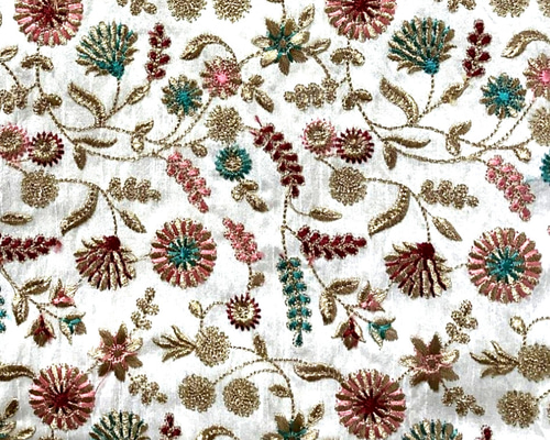 【新品】Indian Textiles / インド テキスタイル インド製刺繍レース ] クラシックエスニックモチーフ｜Indian