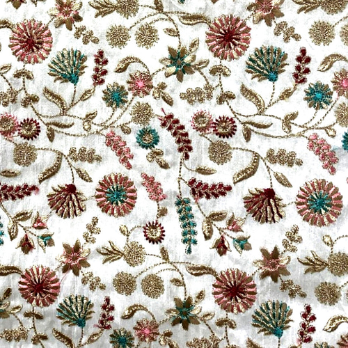 インド刺繍布 シルク混 55㎝x48㎝ 生地 Yuj.india 通販