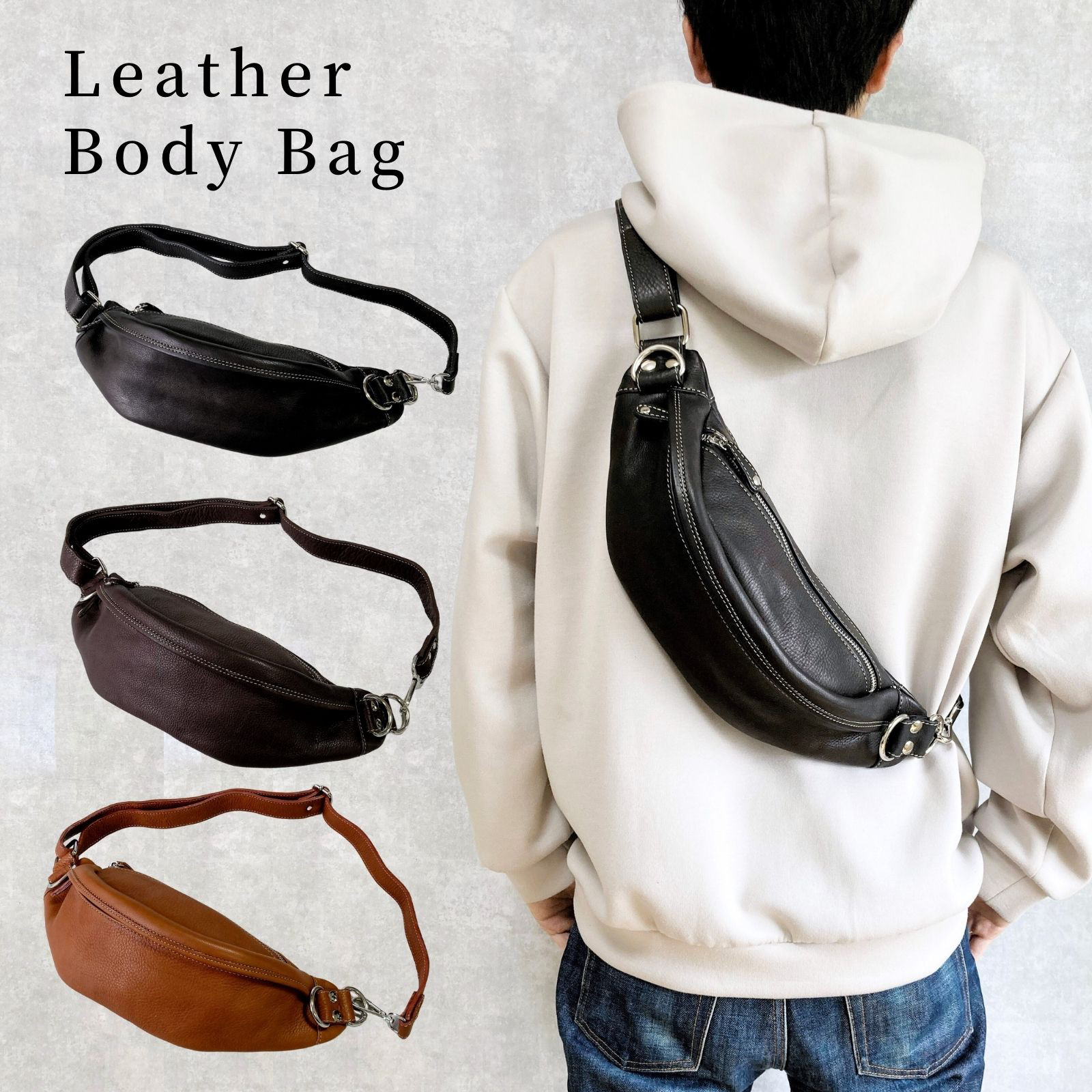 ボディバッグ メンズ 本革 大容量 斜め掛け ワンショルダー バッグ かばん カバン 鞄        Ω