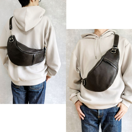 ボディバッグ メンズ 本革 大容量 斜め掛け ワンショルダー バッグ