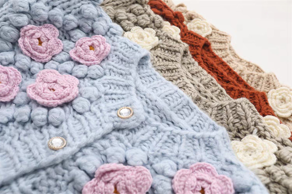 春秋冬の新しい単品の純粋な 手編み 受注生産 5枚目の画像