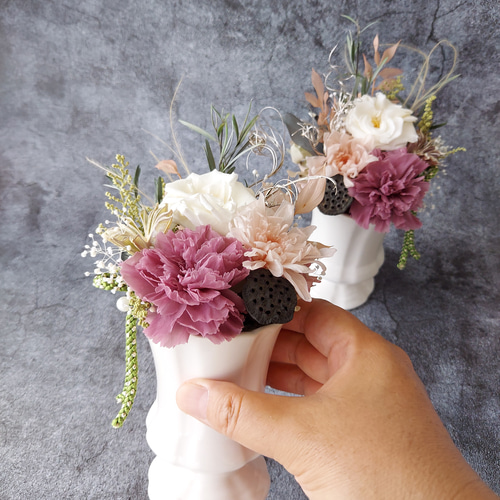 プリザーブドフラワー仏花アレンジメント 一対(2点で1セット