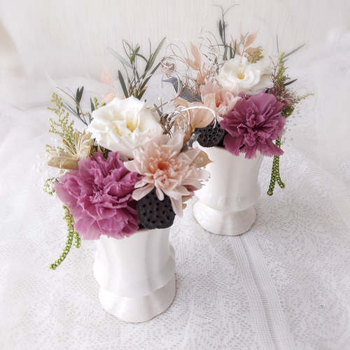 仏花プリザーブドフラワーアレンジメント2個セット 仏花プリザーブドフラワーアレンジメント2個セット