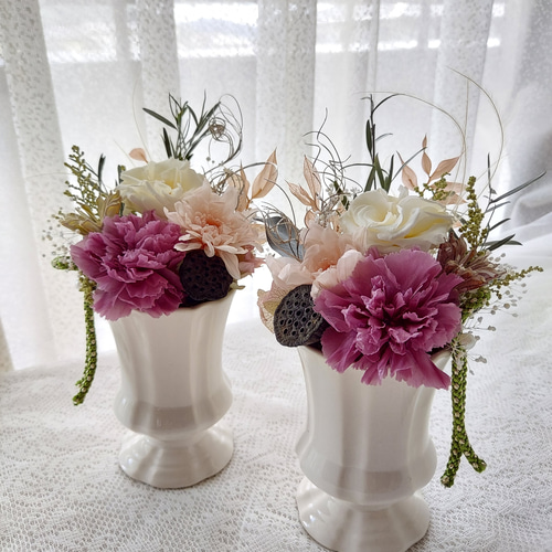 プリザーブドフラワー仏花アレンジメント 一対(2点で1セット