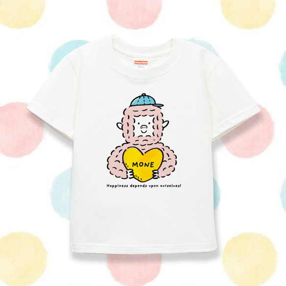 名入れ　名前入り　子供服　キッズT Tシャツ（優しいゴリラくん） 1枚目の画像