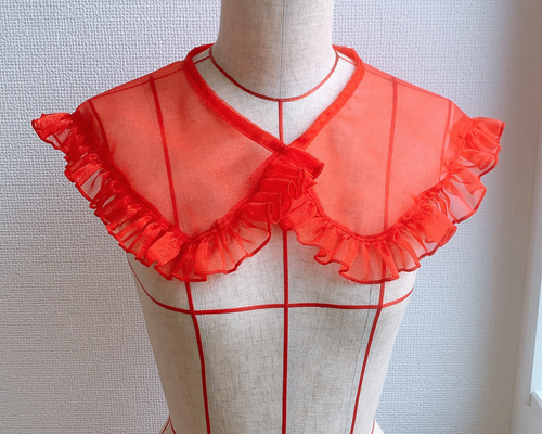 購入したハンドメイド つけ襟 赤 アイドル 推し活 e9155e0516a78042166ac5ac86f6a7