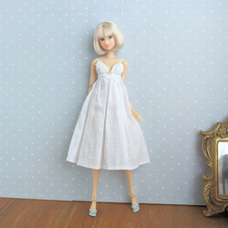 936【momokoDOLL アウトフィット】白のガーゼのキャミワンピース 