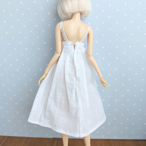 936【momokoDOLL アウトフィット】白のガーゼのキャミワンピース 