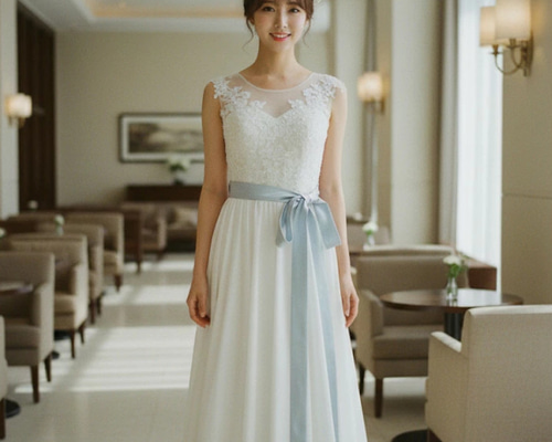 434モードなスレンダーラインウエディングドレス9号11号M~Lサイズ ウェディングドレス 花嫁スレンダーライン シフォン 花嫁 前撮り