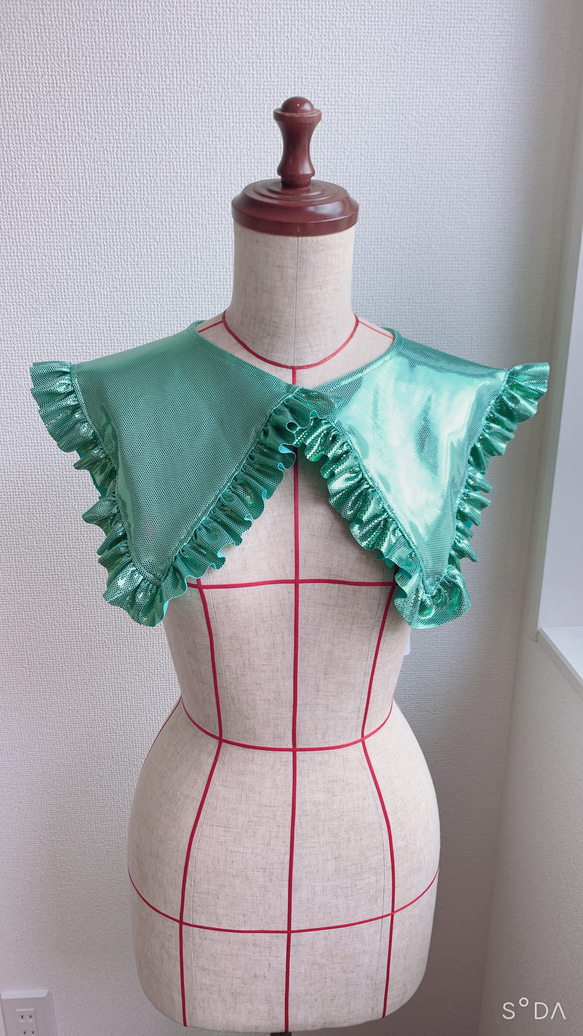 メタリックつけ襟（セーラー） グリーン 緑 エメラルド マーメイド