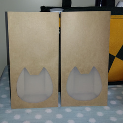 半透明猫窓紙袋or手提げタイプ3枚セット（送料無料） 1枚目の画像