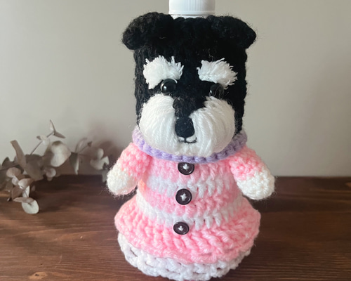 ペットボトルカバー 水筒カバー 愛犬グッズ ブラックシルバ ーうちの子